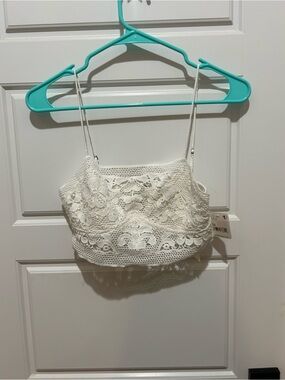 White Lace Cropped bra top Top